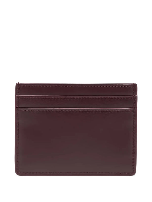 Saint Laurent Leather Card Holder - New In Box- Hot Wine