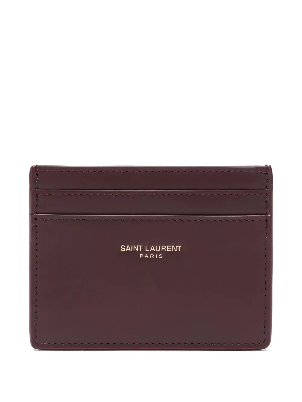 Saint Laurent Leather Card Holder - New In Box- Hot Wine