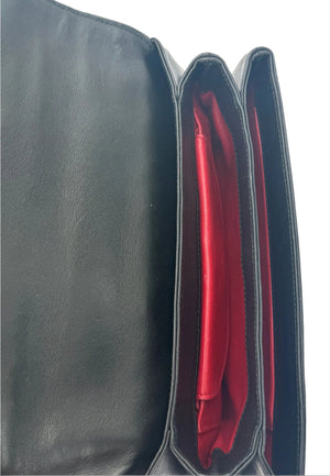 Prada Tessuto Nylon Soft Calf Grommet Chain Shoulder Bag Nero Black