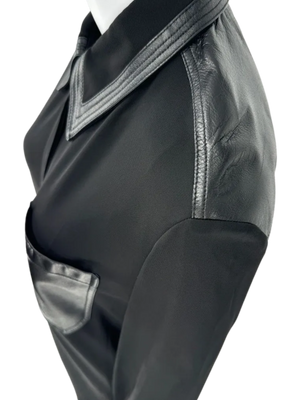 Victoria Beckham leather accent shirt