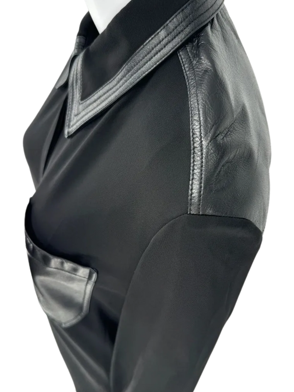 Victoria Beckham leather accent shirt