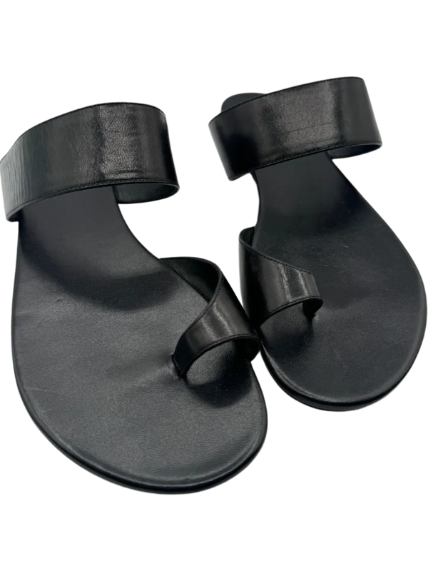 The Row Infradito Flat Leather Toe-Strap Slide Sandals - Size 39 *NEW*