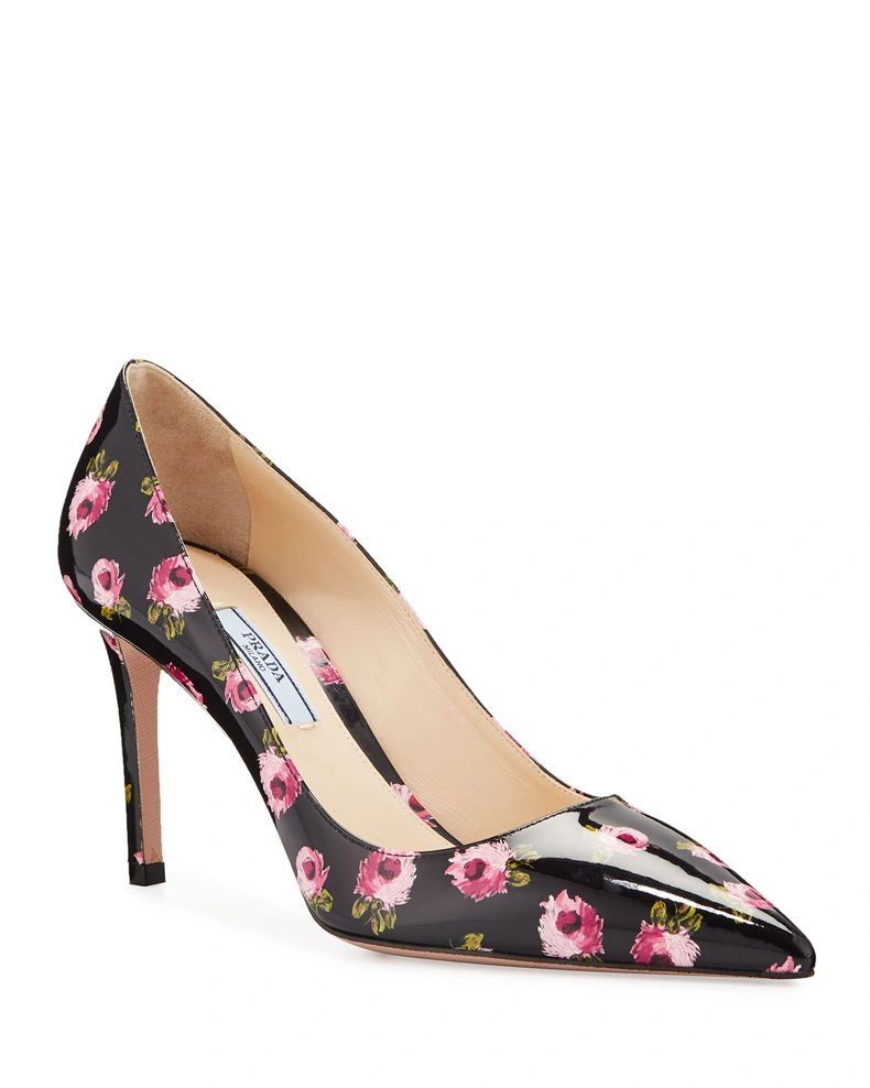 Prada Floral Patent Pumps *NEW*