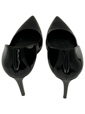 Saint Laurent Black Patent Leather Pointed Toe Pumps - Sz 38.5