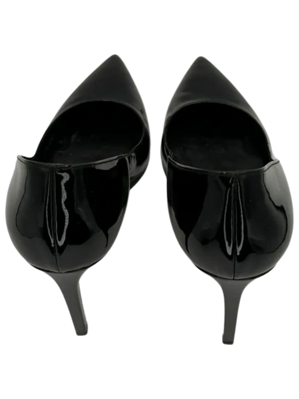 Saint Laurent Black Patent Leather Pointed Toe Pumps - Sz 38.5