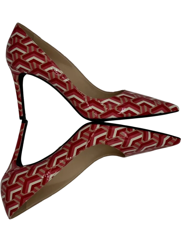 Prada Vernice St. Twis Patent Leather Pointed Toe Logo Heels *NEW*