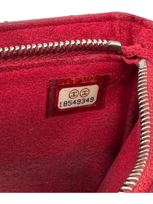 Chanel Red Quilted Leather CC Pouch
