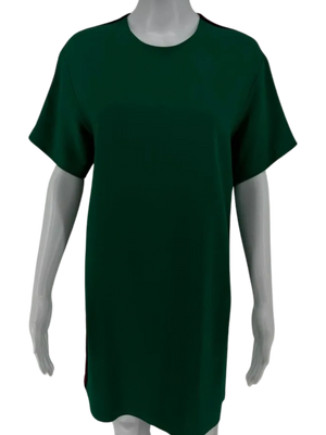 Gucci Dress Stretch Green Jersey Tunic with Iconic Ribbon