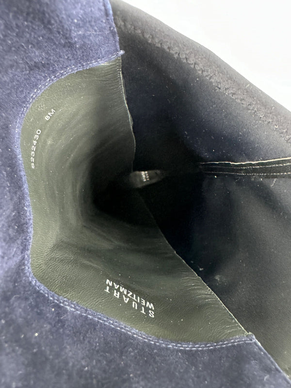 Stuart Weitzman Navy Suede 5050 Boots Size 8 - NEW