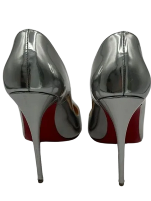 Christian Louboutin SO KATE 120 Metallic Silver Stiletto Heels