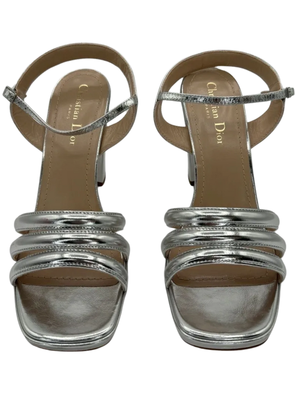 Christian Dior "Call" Leather Slingback Sandals - Size 39.5
