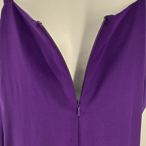 PAMELLA ROLAND Purple Cold Shoulder Beaded Neck Long Sleeve Maxi Dress 10.