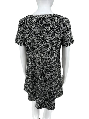 Alaia Iconic Stretch Knit Cap Sleeve Boat Neck A-line Mini Dress – Size 42