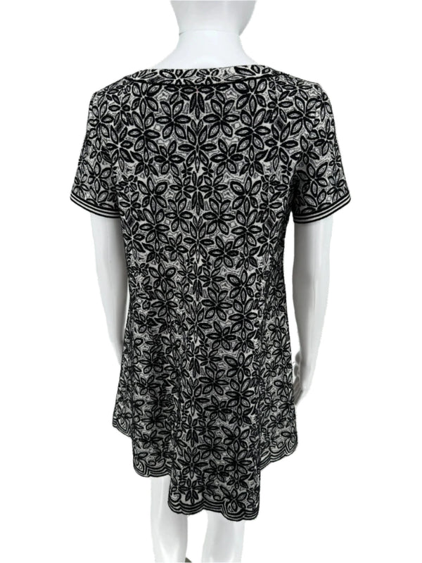 Alaia Iconic Stretch Knit Cap Sleeve Boat Neck A-line Mini Dress – Size 42