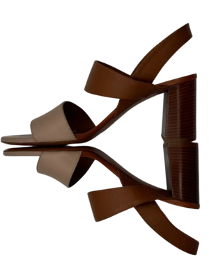 Chloe Mia Two Tone Block Heel Sandals