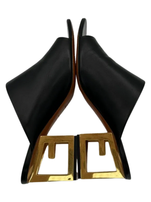 Givenchy Logo-Heel Leather Mules