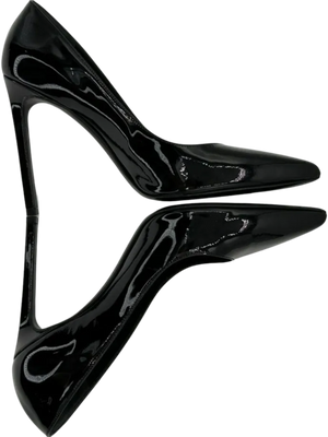 Saint Laurent Black Patent Leather Pointed Toe Pumps - Sz 38.5