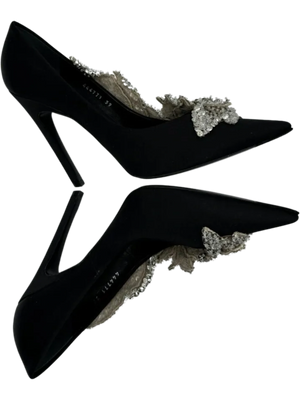 BALENCIAGA Sequin-embellished satin pumps *NEW*
