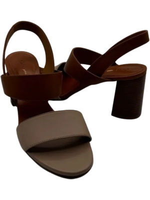 Chloe Mia Two Tone Block Heel Sandals