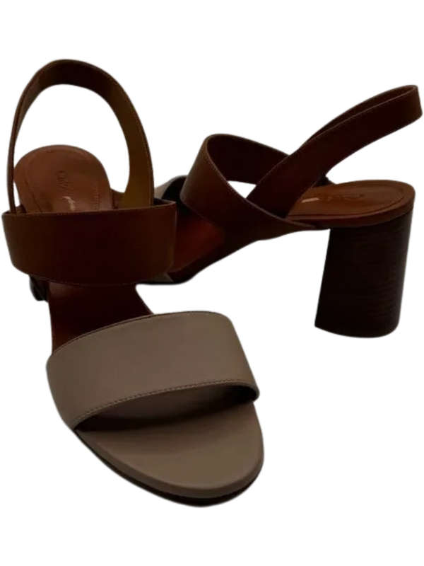 Chloe Mia Two Tone Block Heel Sandals