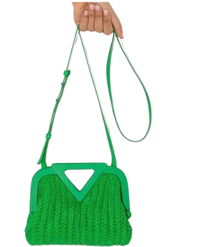 Bottega Veneta Calfskin Crochet The Point Triangle Bag
