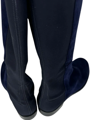 Stuart Weitzman Navy Suede 5050 Boots Size 8 - NEW