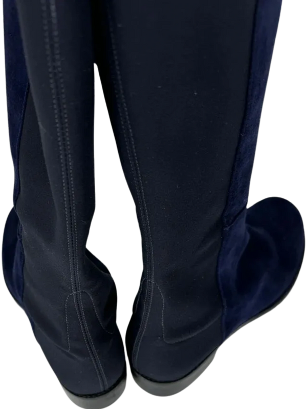 Stuart Weitzman Navy Suede 5050 Boots Size 8 - NEW