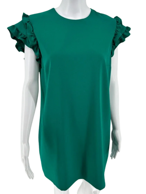 Victoria Beckham Double Ruffle Cap Sleeve Dress