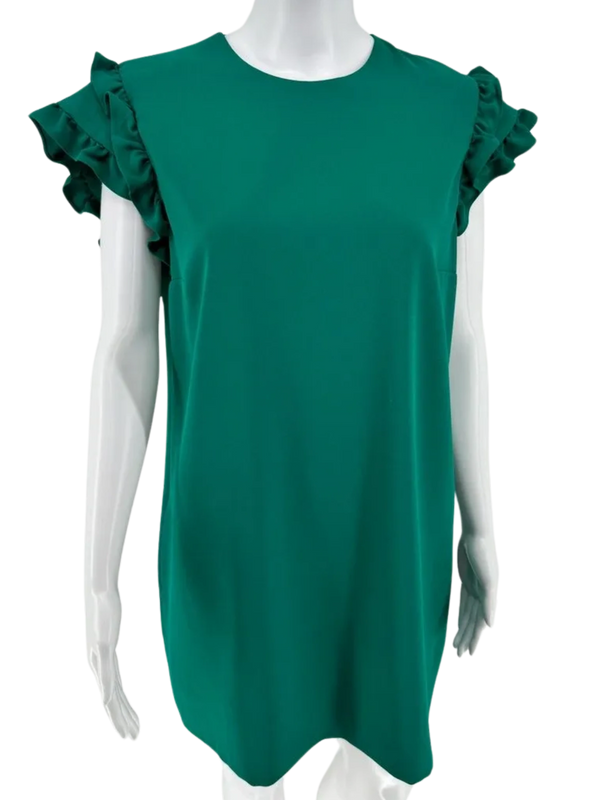 Victoria Beckham Double Ruffle Cap Sleeve Dress