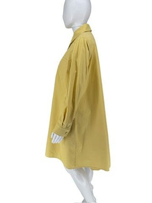 MaxMara Yellow Oversized Cotton Shirt Dress – Size IT 40 (US 6/8)