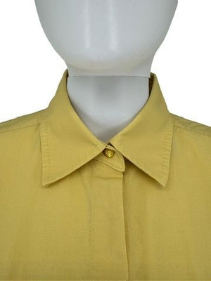 MaxMara Yellow Oversized Cotton Shirt Dress – Size IT 40 (US 6/8)