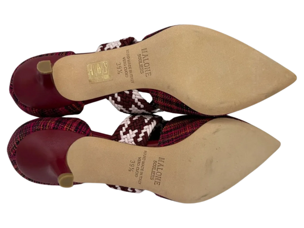Malone Souliers Maisie Leather Slippers In Fuchsia *NEW*