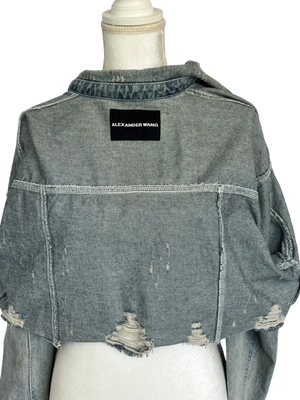 Alexander Wang Distressed Denim Crop Jacket