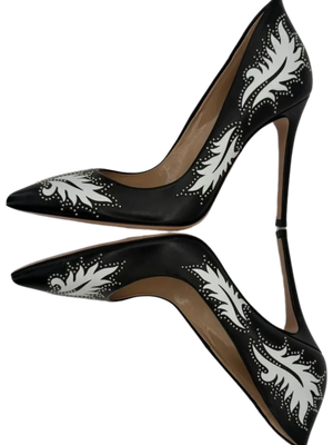 Gianvito Rossi Santa Fe Studded Pumps in Black Leather *NEW*