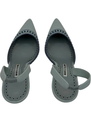 Manolo Blahnik Cadana Gala Embroidered Slingback Pumps