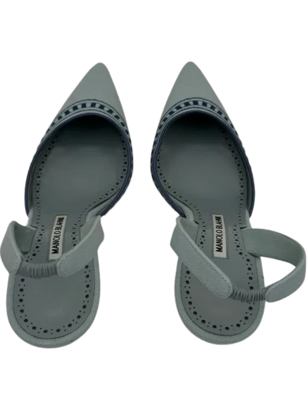 Manolo Blahnik Cadana Gala Embroidered Slingback Pumps