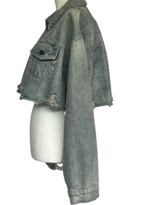 Alexander Wang Distressed Denim Crop Jacket