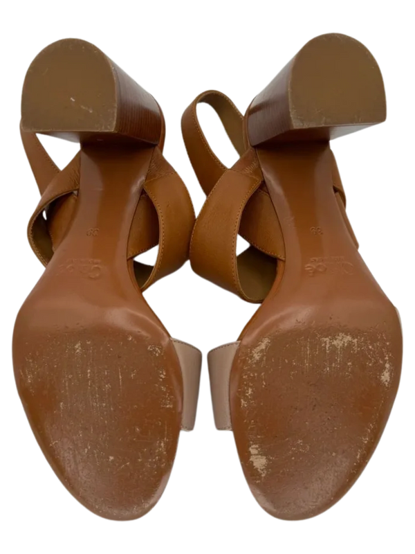 Chloe Mia Two Tone Block Heel Sandals