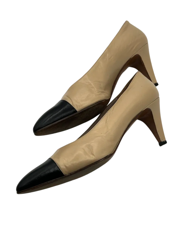 Classic Chanel Two Tone Pumps- Vintage