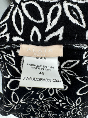 Alaia Iconic Stretch Knit Cap Sleeve Boat Neck A-line Mini Dress – Size 42