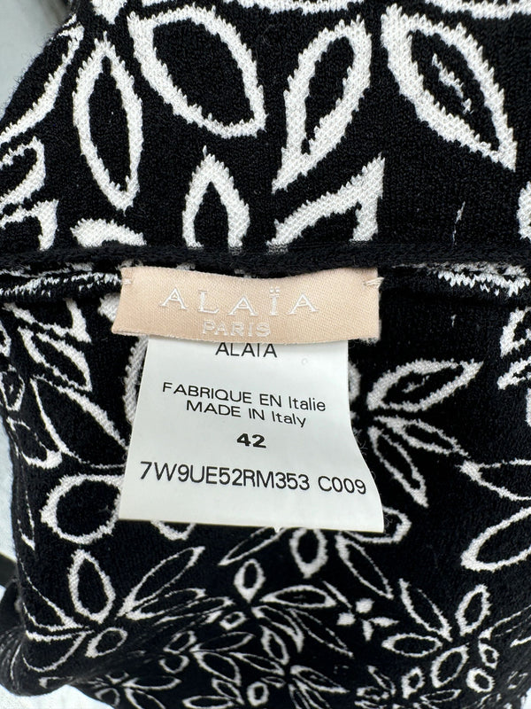 Alaia Iconic Stretch Knit Cap Sleeve Boat Neck A-line Mini Dress – Size 42