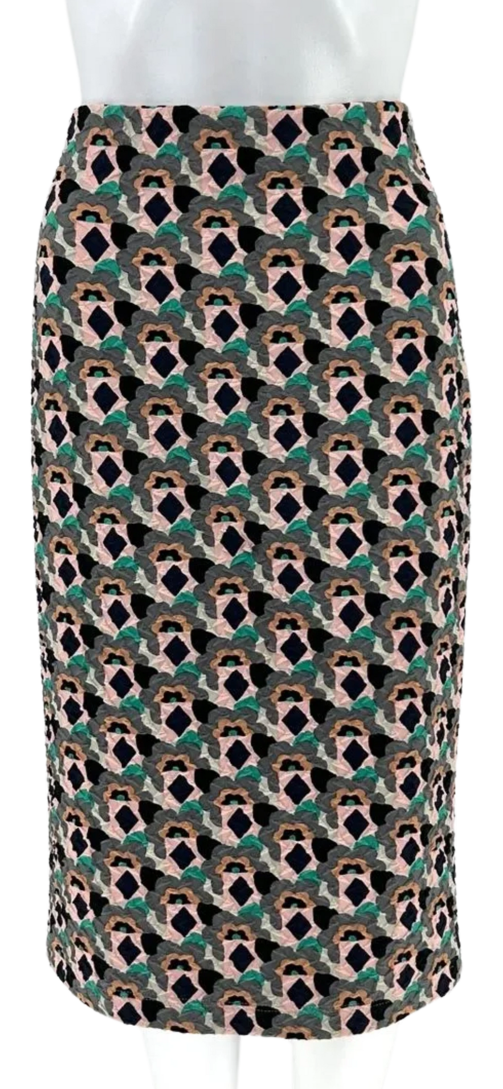 Prada Embossed Multi Color Geometric Print Pencil Skirt *NEW*