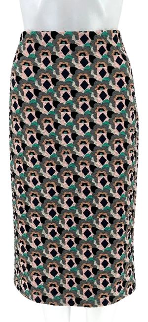 Prada Embossed Multi Color Geometric Print Pencil Skirt *NEW*