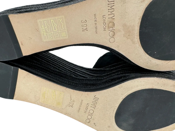 Jimmy Choo Deedee Liquid Velvet Jute Wedge Sandals *NEW*