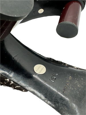 PROENZA SCHOULER black pony fur marled ankle boots - Sz 39.5