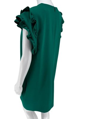 Victoria Beckham Double Ruffle Cap Sleeve Dress