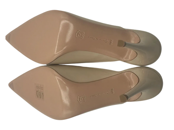 Gianvito Rossi Cream Patent Leather Paige Mules