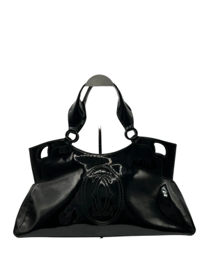 Cartier Large Handbag in Black Patent Leather