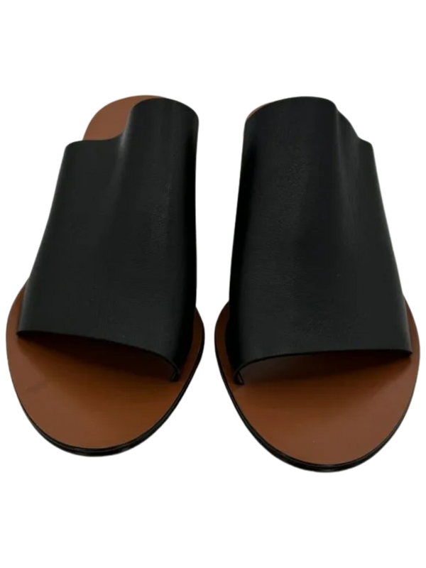 Chloe Qassie Leather Block-Heel Mule Sandal - Size 39.5