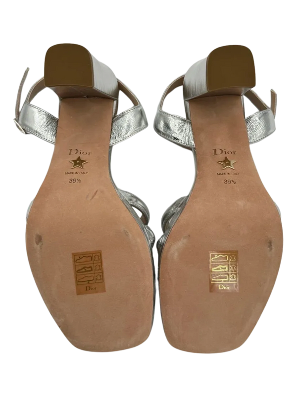 Christian Dior "Call" Leather Slingback Sandals - Size 39.5